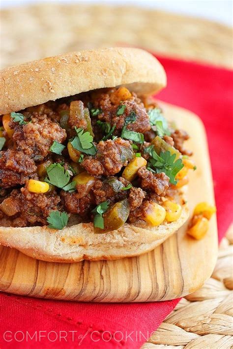 Spicy Tex Mex Sloppy Joes The Comfort Of Cooking