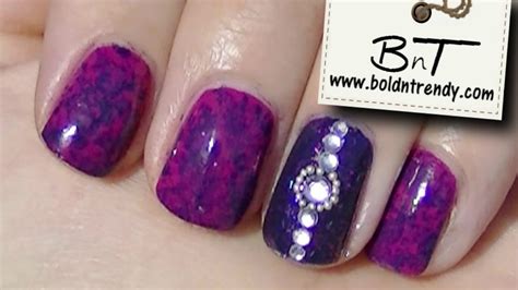 Purple Marble Nail Design E028 Youtube