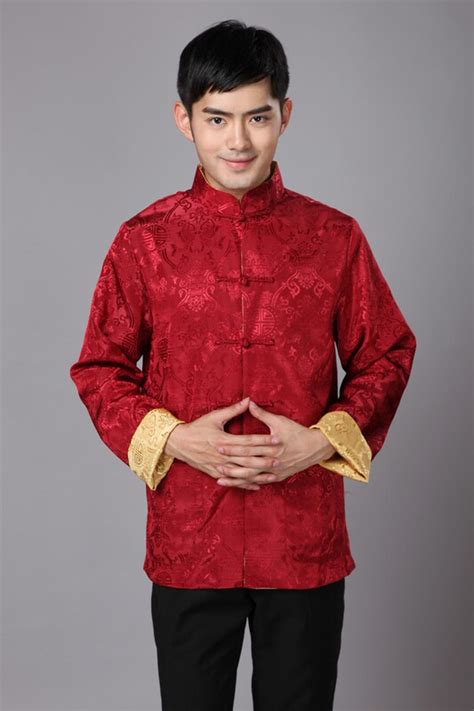 Chinese Tang Style Jacket For Men Tang Double Sided Long Sleeve Coat