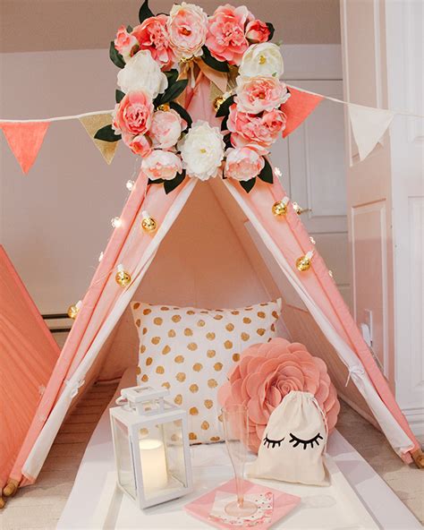A Pink Teepee Sleepover Birthday Party Inspired By This