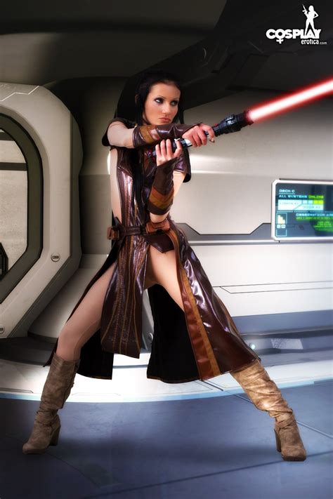 Hot Girl Wields A Lightsaber Before Masturbating In Cosplay Clothing