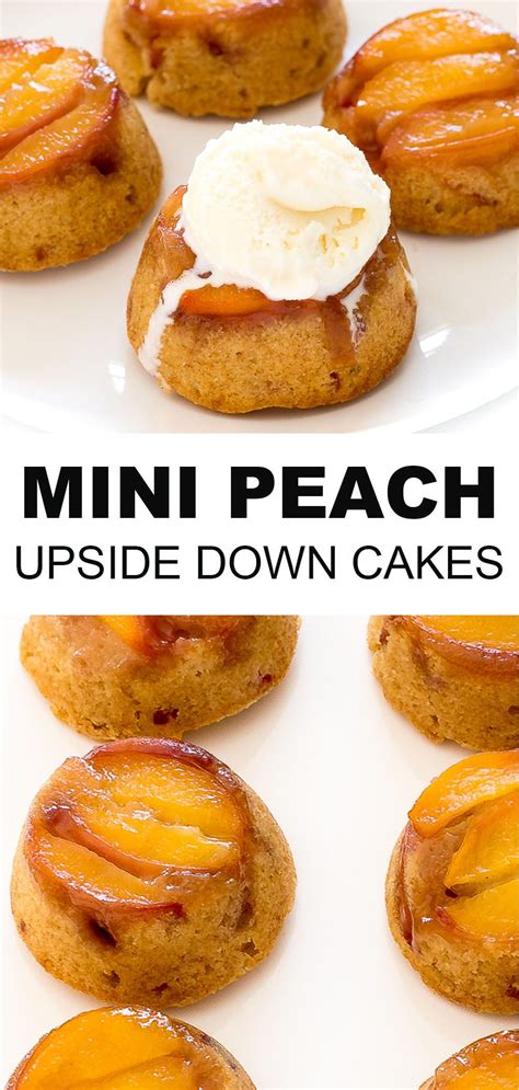 These peach cupcakes are packed with peach flavor from peach jam and fresh peaches. Mini Peach Upside Down Cakes - Chef Savvy | Recipe in 2020 ...