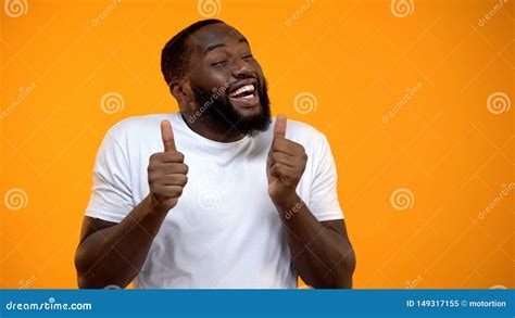Happy African American Man Rejoicing And Showing Thumbs Up Best Life