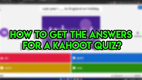 How To Get The Answers For A Kahoot Quiz YouTube