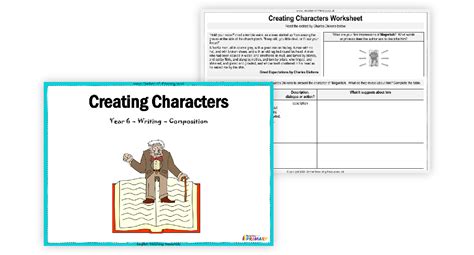 Writing Fiction Creating Characters Worksheet English 4th Grade