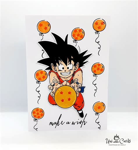 Dragon Ball Inspired Birthday Card With Son Goku Kid