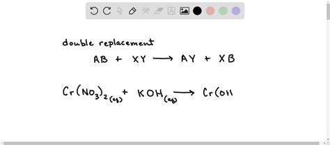Solved Write Balanced Equation For The Double Replacement