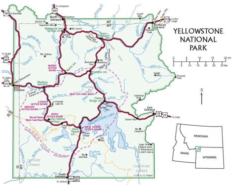 Map Yellowstone Park Area London Top Attractions Map