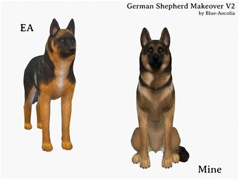 German Shepherd Makeover V2 And V3 At Blue Ancolia Sims 4 Updates