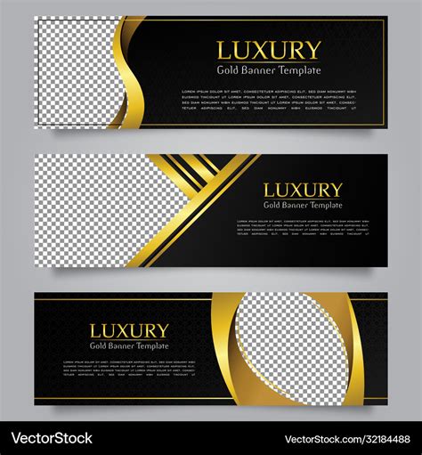 Collection Luxury Modern Banner Design Royalty Free Vector