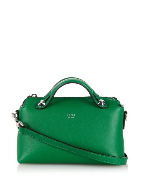 Fendi By The Way Mini Leather Cross Body Bag In Green Lyst
