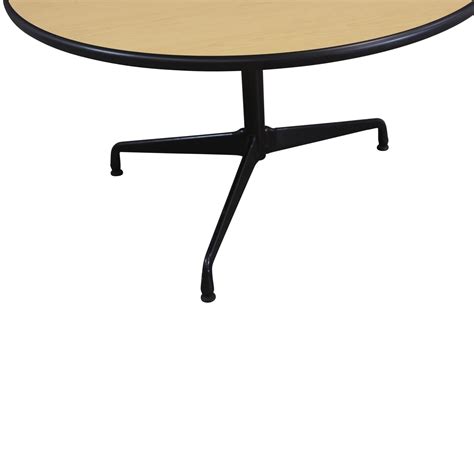 Steelcase 48 Inch Used Round Laminate Meeting Table Maple National