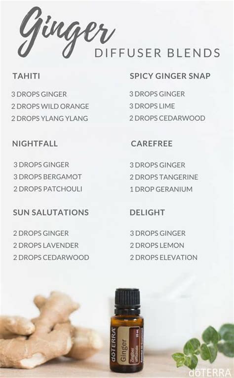 Doterra Ginger Essential Oil Uses Essential Oil Diffuser Recipes