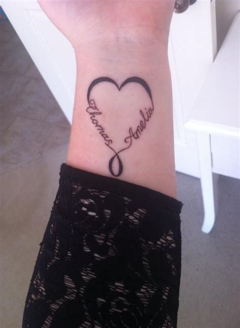 Heart Tattoo With Kids Names