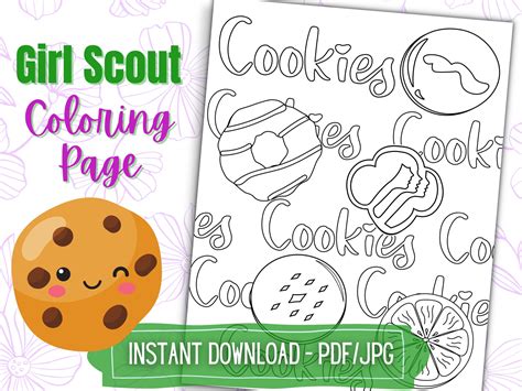 Girl Scout Coloring Page Printable Coloring Pages For Daisy Etsy Uk