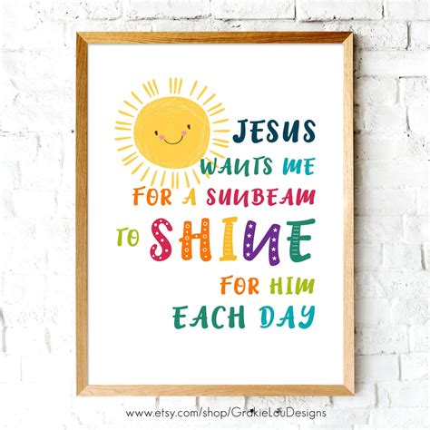 Jesus Wants Me For A Sunbeam Instant Digital Download Sunday Etsy