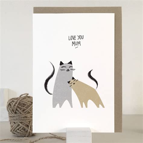 Mothers Day Card Mother Day Card Cat Mother Card Cat Card Mothers