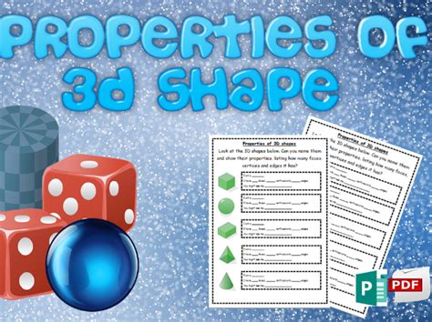 Properties Of 3d Shapes Activity Teaching Resources