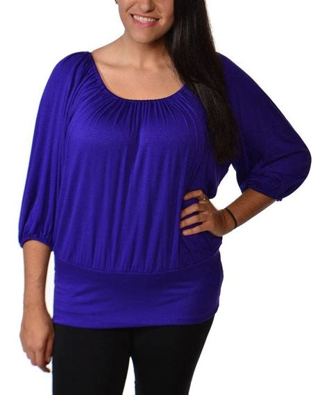 Look At This 247 Purple Ruched Blouson Top Plus On Zulily Today