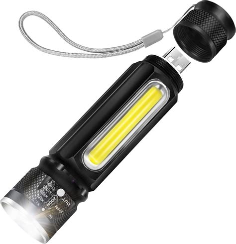 Usb Rechargeable Led Torch Flashlight Super Bright 800 Lumen Pocket