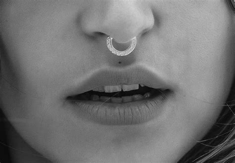 No Piercing Septum Silver Fake Septum Ring Fake Nose Ring Etsy