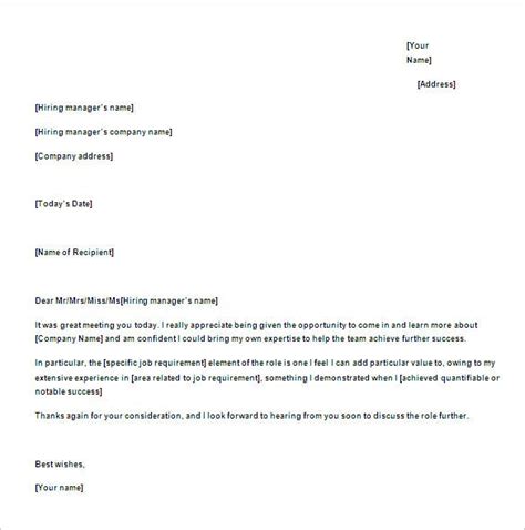 Job interview sample thank you letter anyone can use for after an interview. 14+ Thank You Email After Interview - DOC, Excel, PDF ...