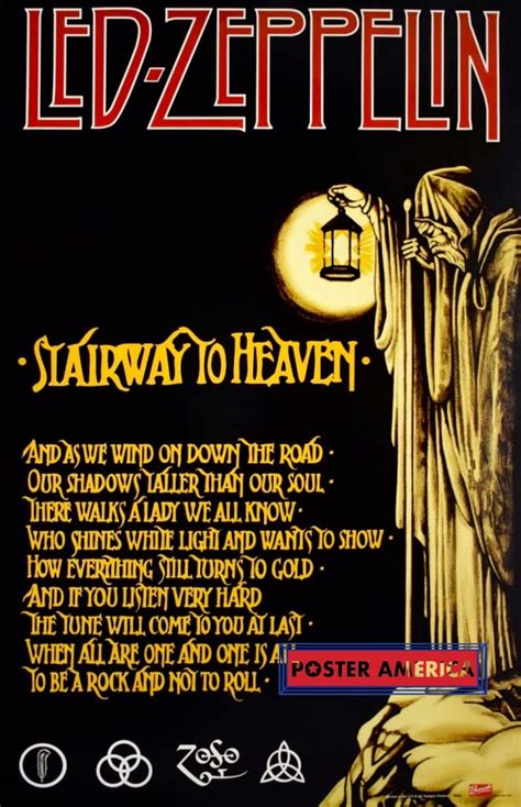 Led Zeppelin Stairway To Heaven Vintage 2002 Lyrics Poster 22 5 X 34 5 Posteramerica