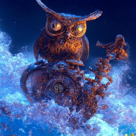 A Clockwork Owl On The Ocean Ai Generated Artwork Nightcafe Creator