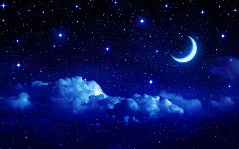 Night Moon Romance Love Stars Sky Clouds Wallpaper 1920x1200 848678