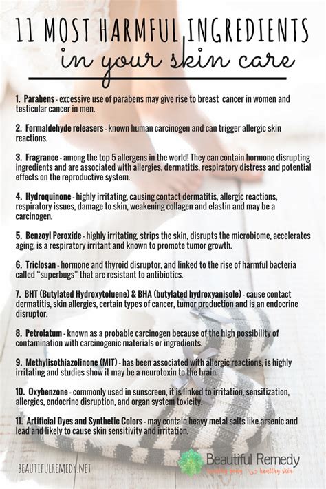 Top 11 Most Harmful Skin Care Ingredients Beautiful Remedy Llc