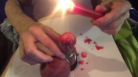 Hot Wax Torture Extremely Covered Glans With Candle Wax