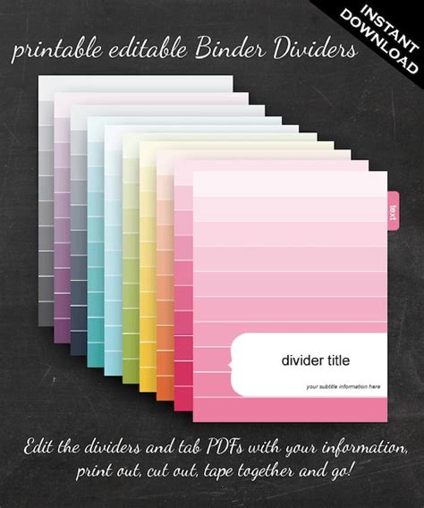 Printable Dividers For Binders 2023 Calendar Printable