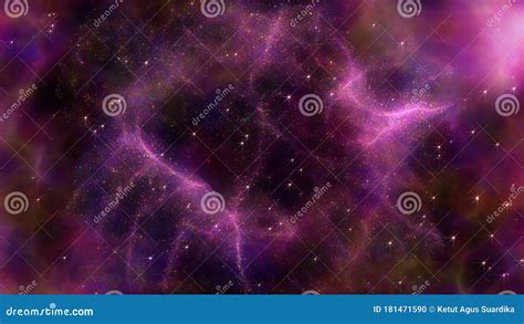 3d Ilustração Da Nebulosa Vermelha Azulada E Estrelas Na Galáxia