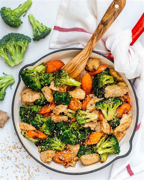 this clean eating teriyaki chicken veggie skillet is everything recipe healthy food
