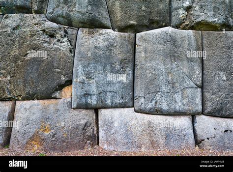 The Inca Carved Interlocking Dry Stone Walls From Boulders Stock Photo