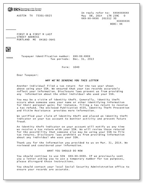 34 haycorn st., tucson, tx. Irs Id Verify Letter | Letter Template