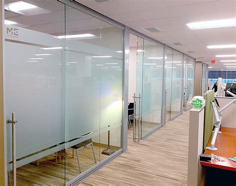 Glass doors can also be colored to match branding or thickened to reduce noise. View Glass Office Wall System