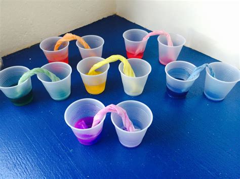 Rainbow Science Experiment Use Water Food Coloring Or Watercolor