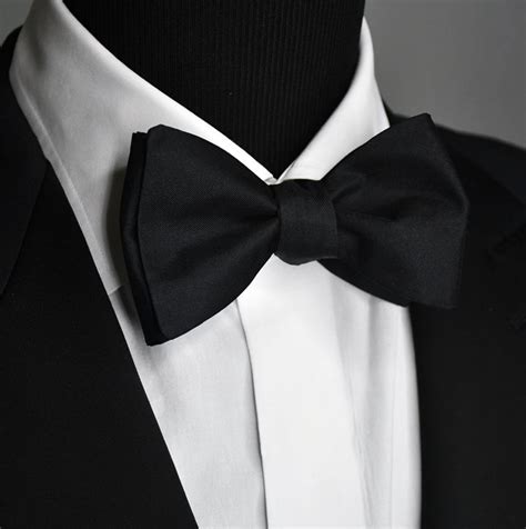 Our Classic Bow Tie Shown In Black Silk Twill Self Tie But Can Be Pre