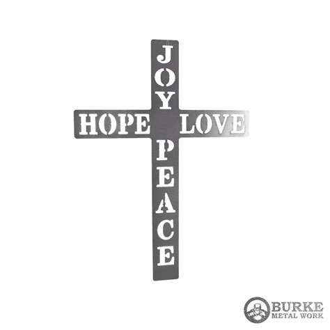 Metal Wall Cross Advent Hope Love Joy Peace Burke Metal Work