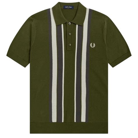 Fred Perry Stripe Knit Polo Shirt Polo Shirt Natterjacks