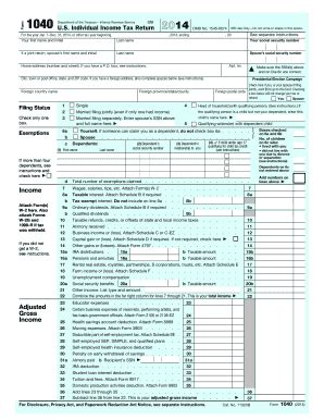 Make the check or money order payable to the. 2014 Form IRS 1040 Fill Online, Printable, Fillable, Blank ...