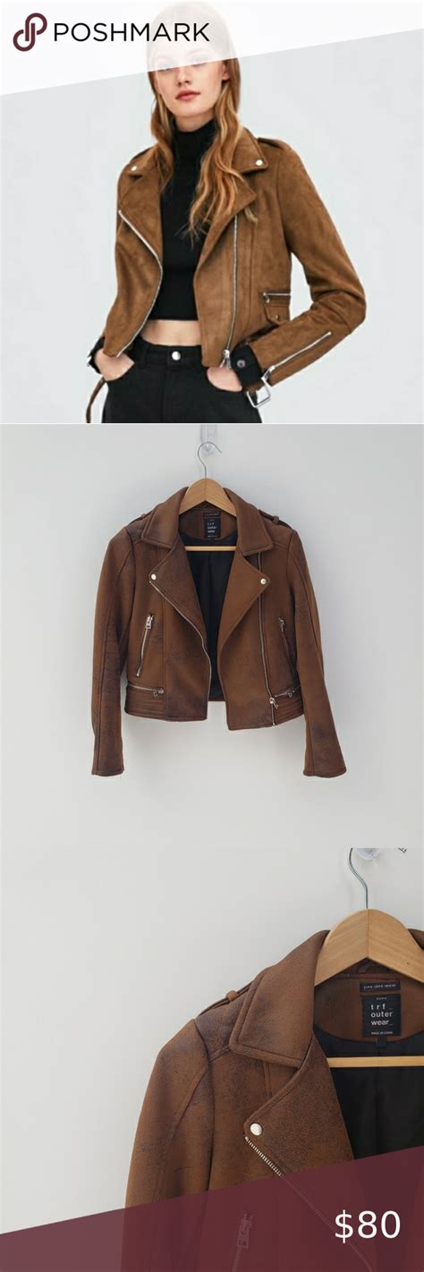 Cognac Faux Leather Jacket