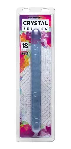 dildo crystal jellies 18 double dong clear mercadolibre