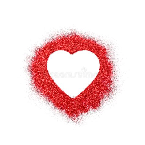 Glitter Red Heart With Empty Space For Your Text Or Message Stock