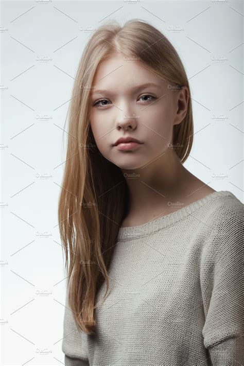 Beautiful Teen Girl Portrait High Quality Beauty And Fashion Stock