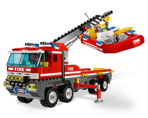 Lego Set 7213 1 Off Road Fire Truck And Fireboat 2010 City Fire