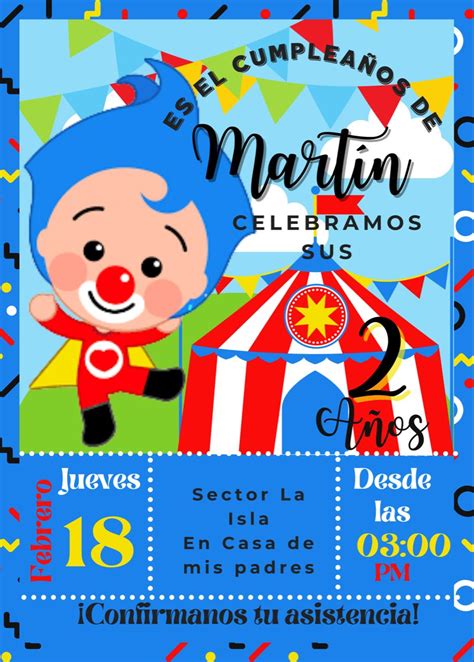 Tarjeta Invitación Plim Plim Invitaciones De Cumpleaños De Circo