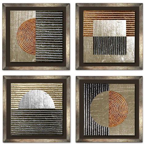 Set Of 4 Circles And Squares Wall Art Square Wall Art Wall Art