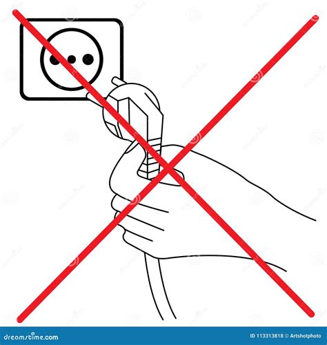 Do Not Plug In Sign Stock Illustration Illustration Of Stop 113313818